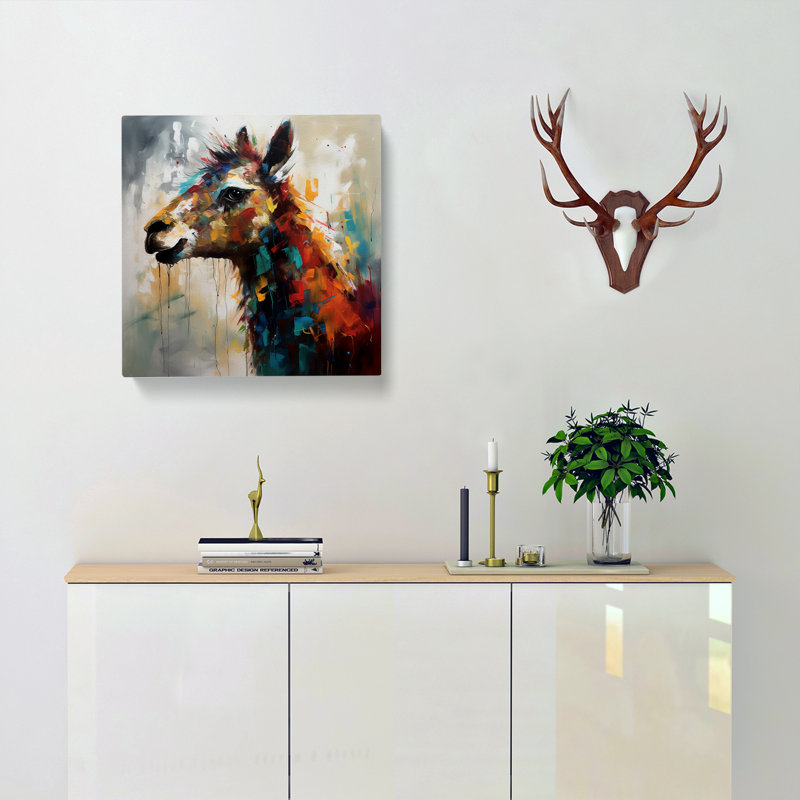 Llama Abstract Expressionism - No Frame Print