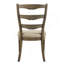 Chaise d'appoint beige et chêne vieilli avec dossier échelle (ensemble de 2)