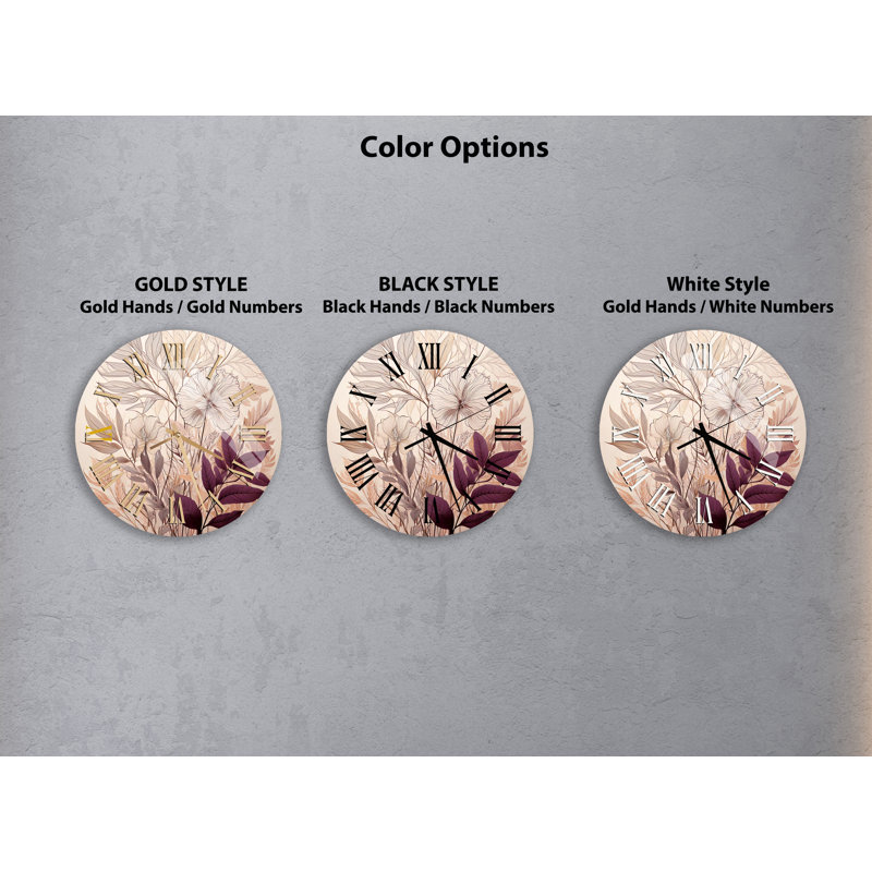 Horloge murale ronde en verre trempé délicat 24 po, Noir