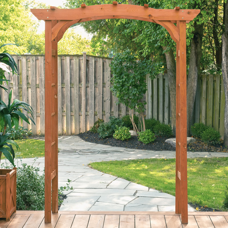 Medium Brown Wooden Lattice Design Garden Arbor