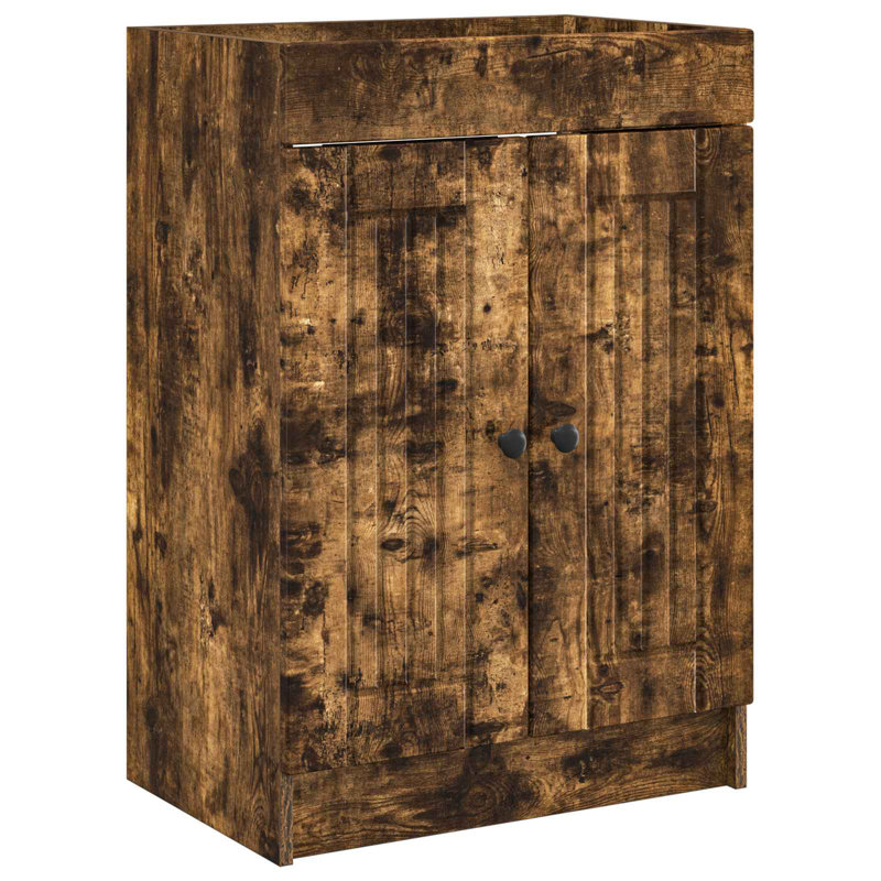 56cm Bathroom Vanity Base Only, Smoked Oak