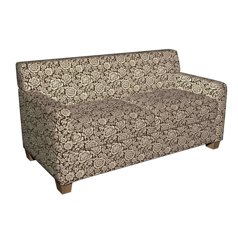 Tissu matelassé floral, Brun