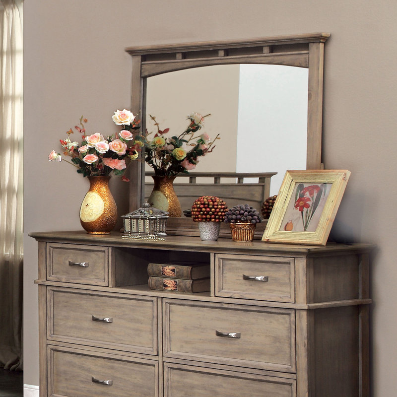 Commode double 6 tiroirs avec miroir Eghil