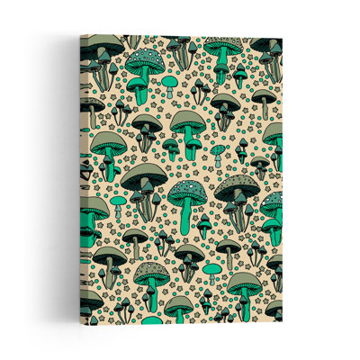 Whimsical Mushroom Pattern Organic Peaceful Whimsical Forest Nature Wall Art Print by Nicholas - Print