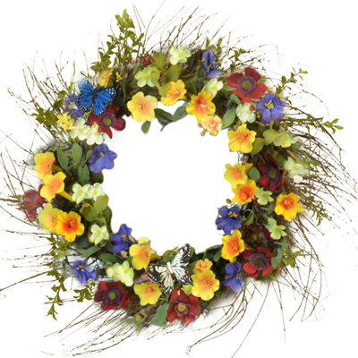 22 " Handmade Mixed Greenery Silk Wreath