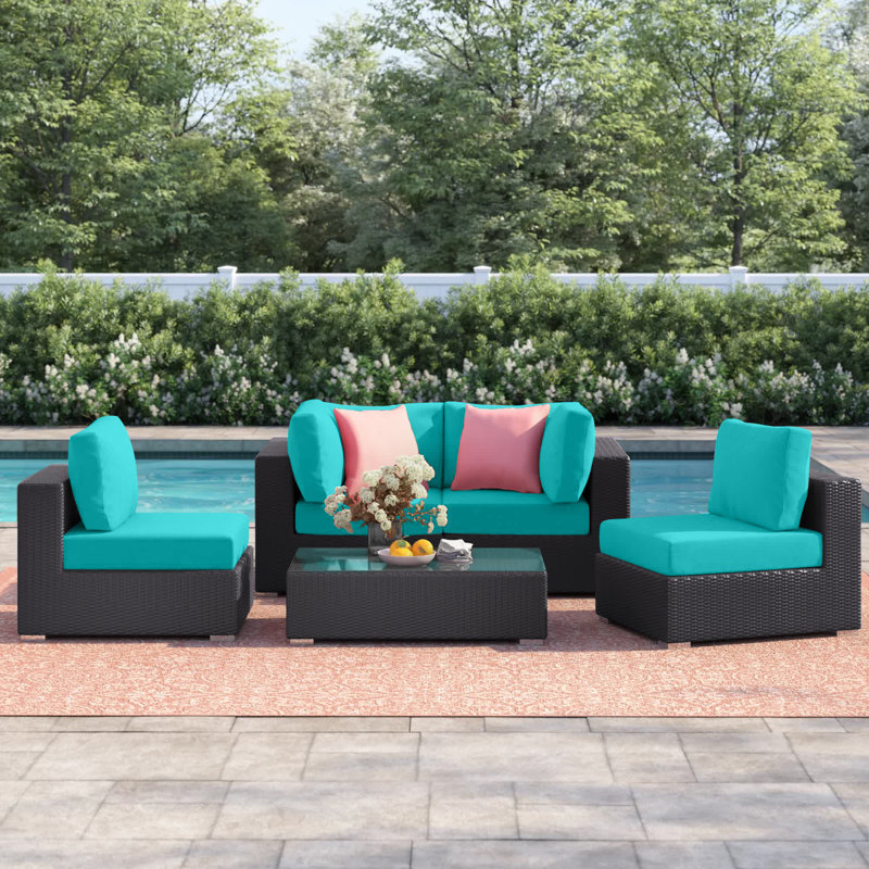 Ensemble modulaire d'extérieur 5 pièces Convene, Turquoise