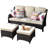 Harbin 72.83 " W Wicker Patio Sofa with Cushions-2044157380