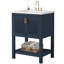 Meuble-lavabo simple 24 po avec plateau en céramique, meuble-lavabo autoportant avec cadre en bois massif et rangement pour porte-712126643-712126655-730295054
