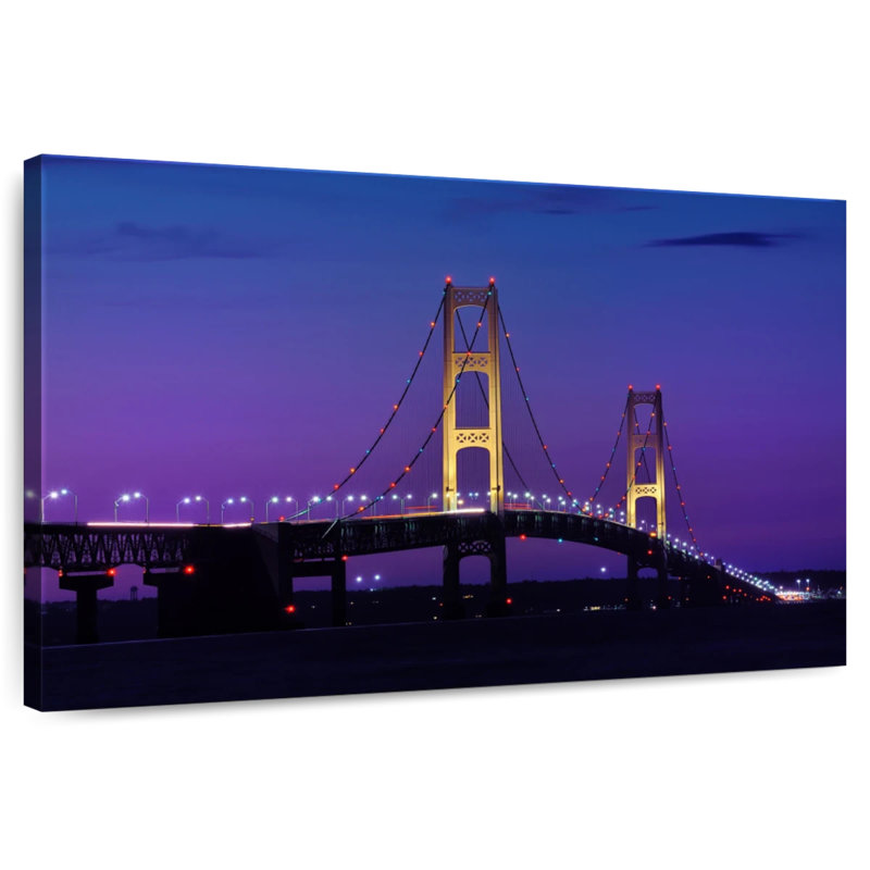 Lilie Mackinac Bridge, crépuscule, H 8 po x l 12 po