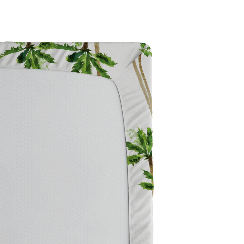 Ensemble de 2 draps-housses Ambesonne, Drap-housse grand, Green Cocoa/White Floral