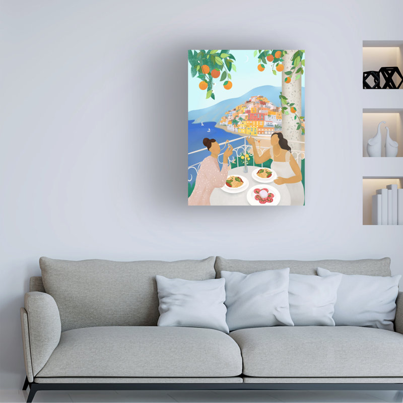 «Bolle filles à Positano» sur toile, H 24 po x l 18 po x P 2 po