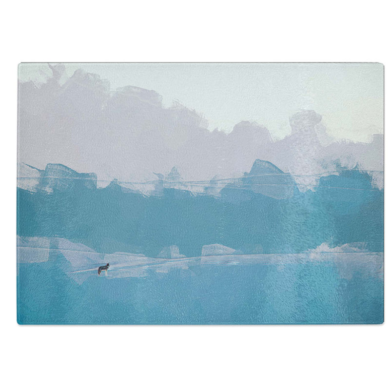 Glass Lone Wolf in Abstract Chopping Board, 28.5 cm W x 20 cm L