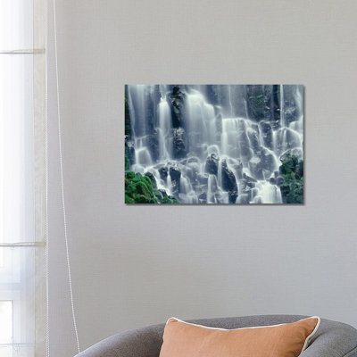 Or, Mount Hood Nf. Mount Hood Wilderness, Ramona Falls Is Formed By A Small Creek by John Barger - Wrapped Canvas Print