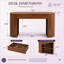 Bureau double moderne avec base demi-cylindre, bureau d'ordinateur et bureau avec tablette ouverte et 2 tiroirs-130639998