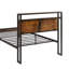 Structure de lit plateforme simple en métal avec tête de lit et pied de lit en bois avec doublure USB, lumières DEL, grand rangement sous le lit