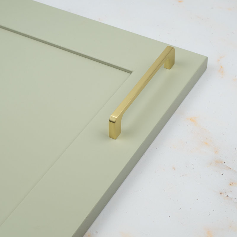 Brushed Brass Angled End D-Bar Handles, 128mm