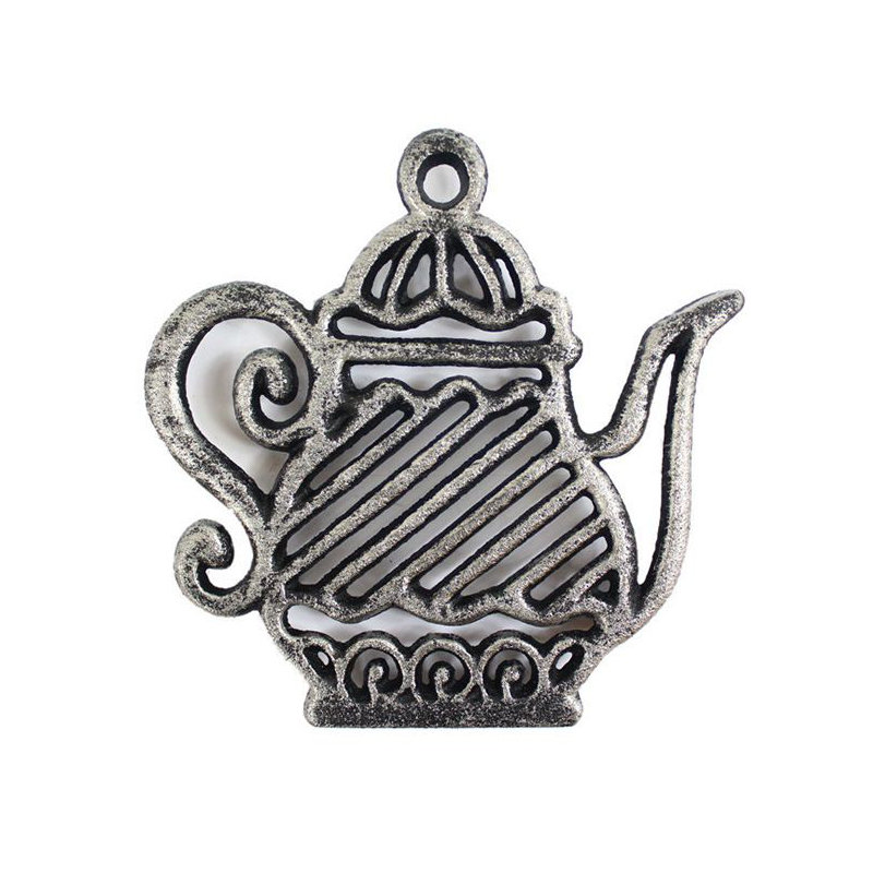 Théière en fonte, Argent rustique