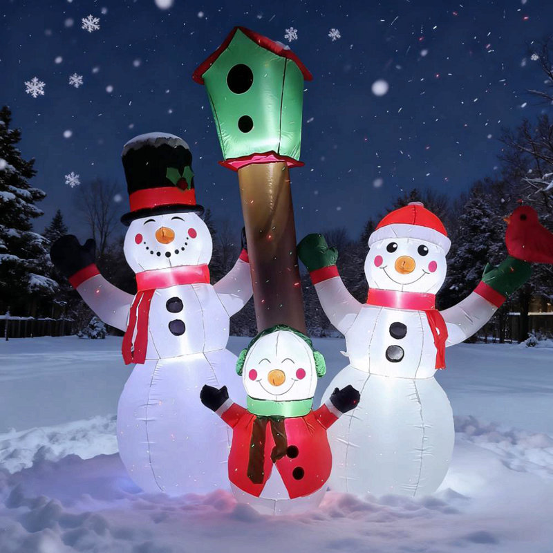 Décorations de Noël pour jardin 7 pi avec oiseaux et cabane à oiseaux décorations de Noël pour l'extérieur