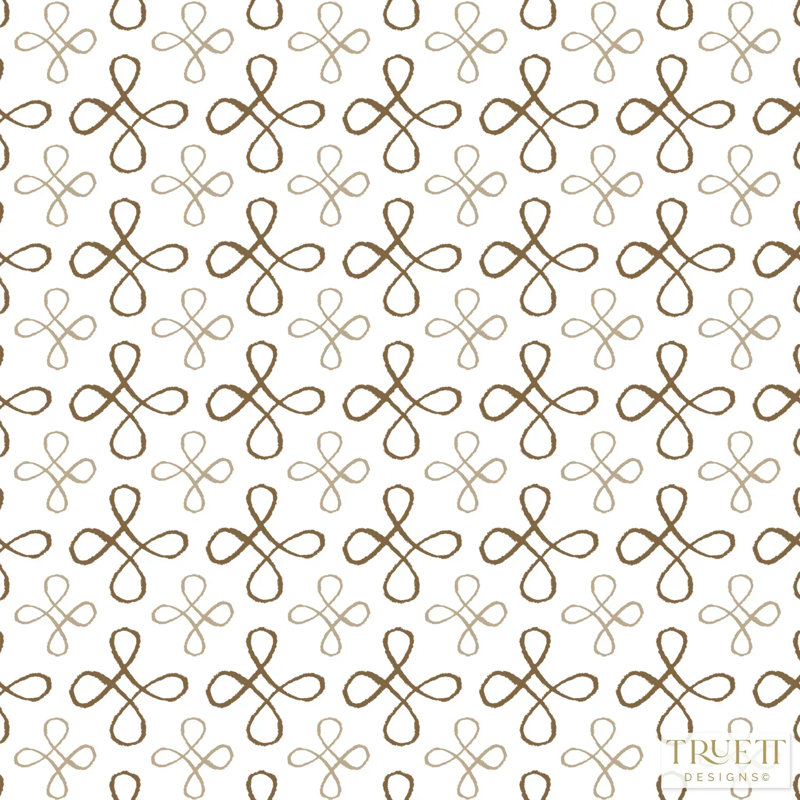 Palace Floor Small Repeat Luxury Wallpaper, Cognac, Cellulose/Polyester