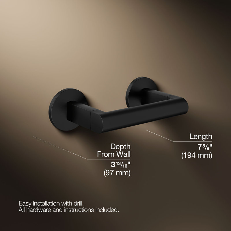 Components™ Pivoting Toilet Tissue Holder, Matte Black