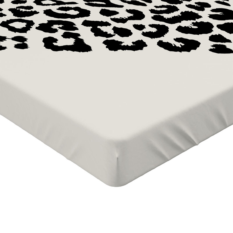 Drap-housse orange Ambesonne, Imprimé animal crème / noir / corail, Drap-housse pour lit simple TG