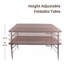 Table pliante tressée en rotin brun, table pliante portative en osier de 4 pi pour le patio