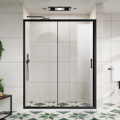 60.In W X 72.In H Single Sliding Framed Shower Door with 1/5 inch Clear Tempered Glass