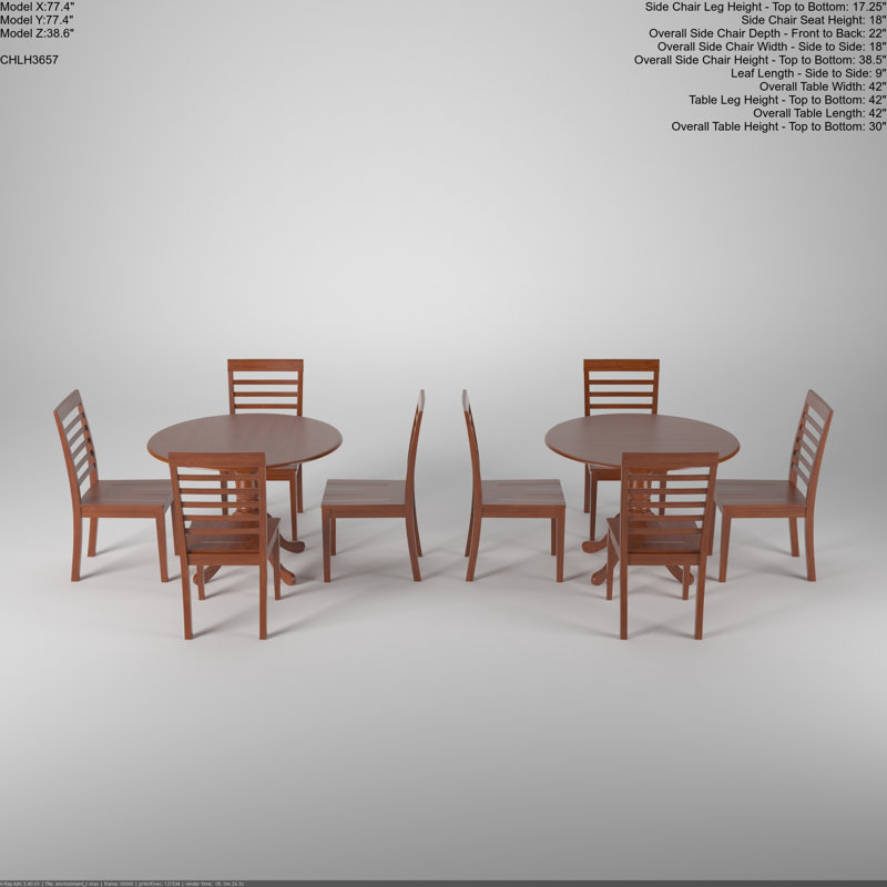  L'ensemble de table de cuisine 3 pièces pour petits espaces comprend une table ronde avec Dropleaf et 2 chaises de salle à manger, 42 po x 42 po, brun selle