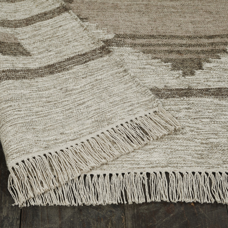 Tarbell Wool Geometric Indoor Rug, Rectangle 5' x 8'