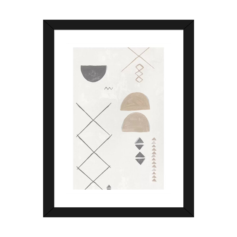 Ancien tissu I par Isabelle Z - reproduction d'art, Blanc, H 32 po x l 24 po x P 1 po, Papier encadré noir