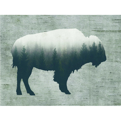 «Born in the Wild Bison» par Lettered & Lined - reproduction d'art sur toile tendue
