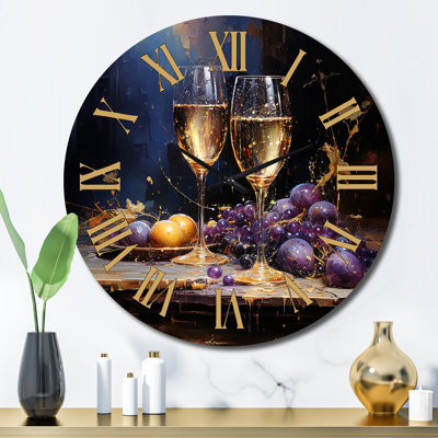 Wall Clock - Champagne Christmas Celebration II