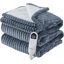 Couverture électrique, flanelle à nervures douces, chauffage avec 4 réglages de temps, 6 niveaux de chaleur, arrêt automatique avec minuterie de 3 heures, GentleSoft ™-102355035-102355039-122920314