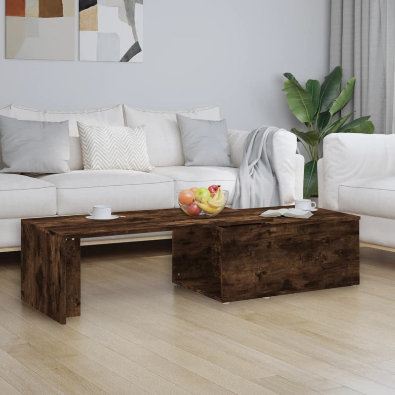 Mayme Floor Shelf Coffee Table, Smoked Oak