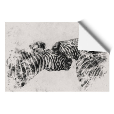 Zebras Watercolour - Frameless Print