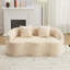 Canapé courbé avec accoudoir rond, canapé à compression avec 2 coussins, canapé crème pour petit espace, salon, chambre à coucher, sans assemblage-1152352548