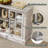 97"W Farmhouse Fireplace TV Stand for TVs up to 88" with Ample Storage Space and Adjustable Shelves,Light Gray-867710209-849217633