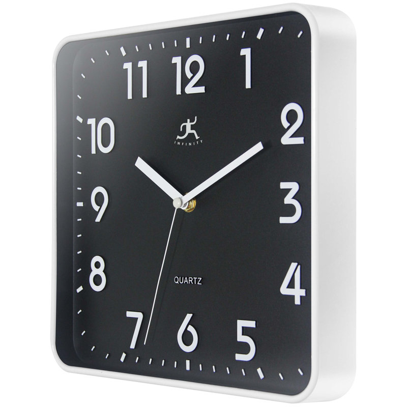 St. Mark Square Wall Clock, White, 10"
