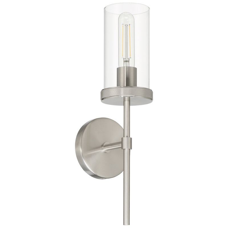 Lily 1 Light Wall Sconce - 16.5"H - Brushed Steel Finish, Brushed Steel