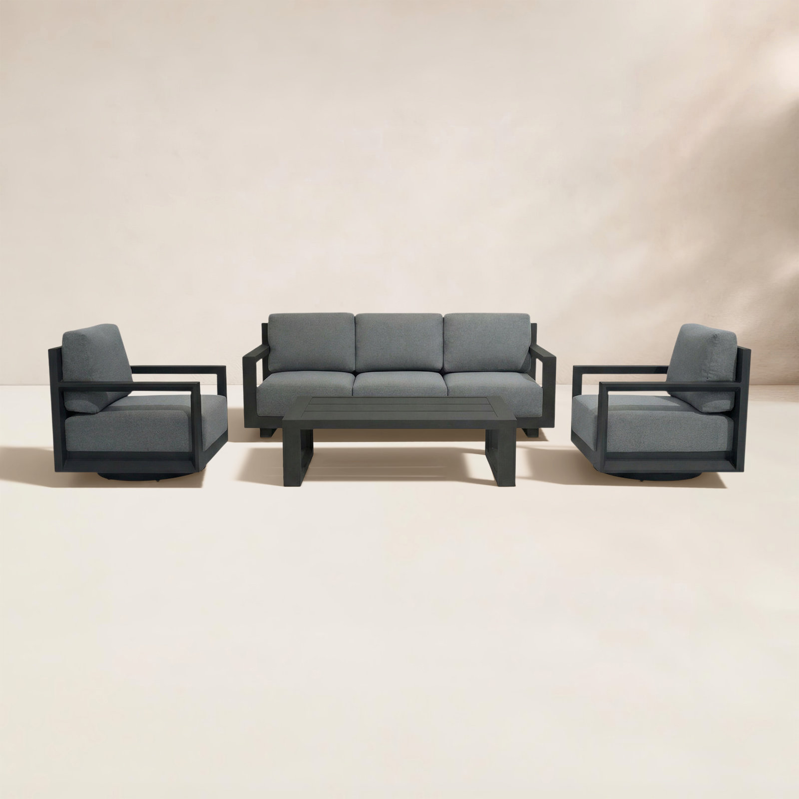 Aden 5-Person Patio Seating Group, Gray