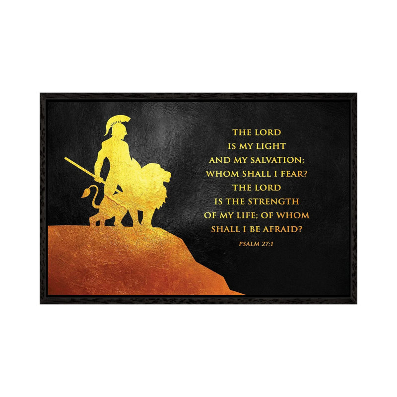 Psalm 27:1 Bible Verse by Adrian Baldovino - Print on Canvas, Black Framed, 66.04 cm H x 45.72 cm W
