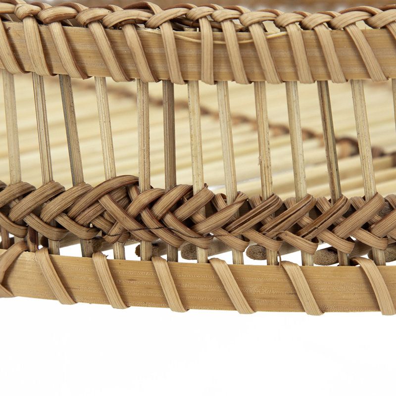 Plateaux de service ronds en bambou tissé avec poignées, ensemble de 3 plateaux décoratifs pour table basse, repose-pieds et décoration intérieure