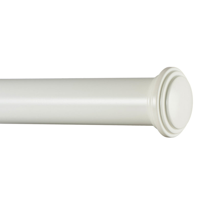  Tringle de rideau de fenêtre, embout décoratif de 1 po, 28 à 48 po, ivoire, Ivoire ivoire, 28" - 48"