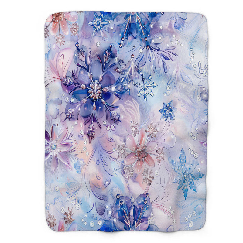 Icy Elegance - Couverture sherpa de qualité supérieure 1 pièce, Grand lit