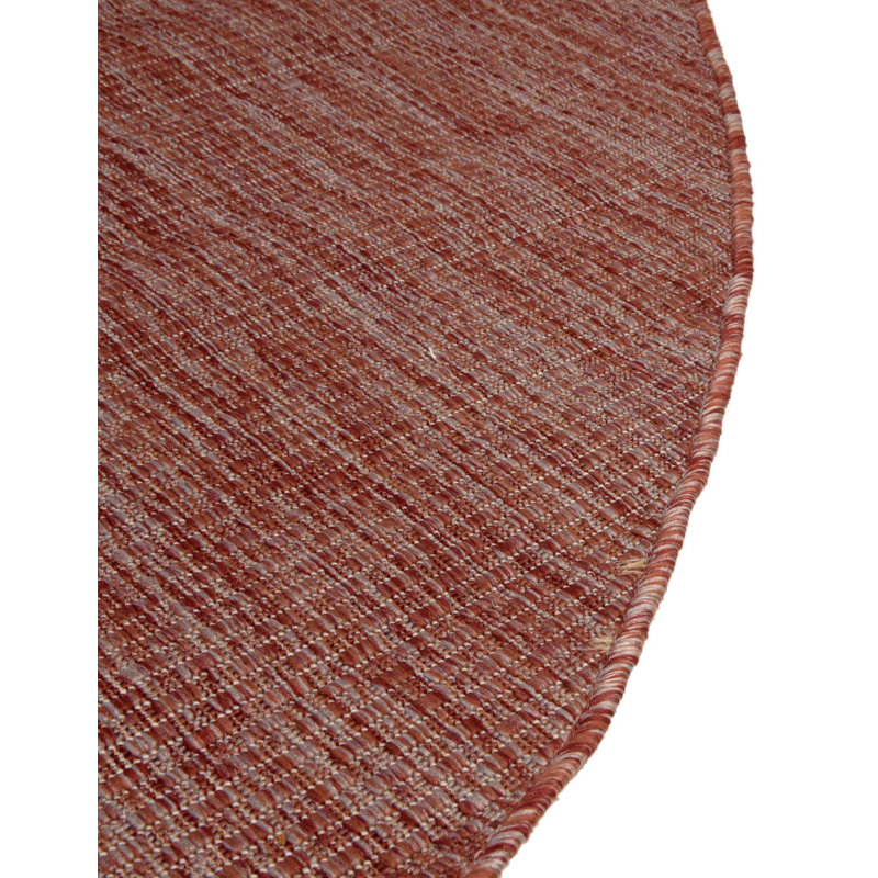 Tapis intérieur / extérieur Avaughn, Rond 10 pi 8 po, Rouge rouille