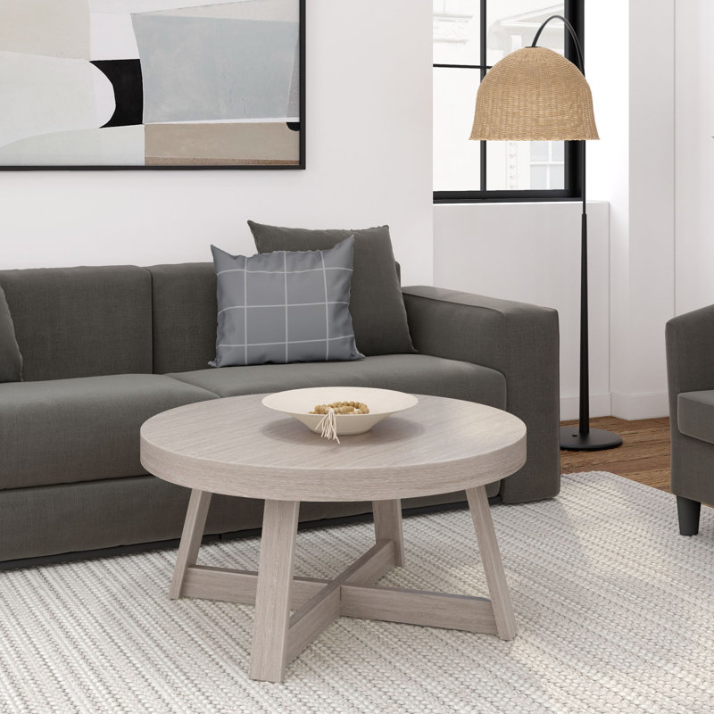 Byard Solid Wood Single Coffee Table, 17.5" H x 36" L x 36" W, Seashell