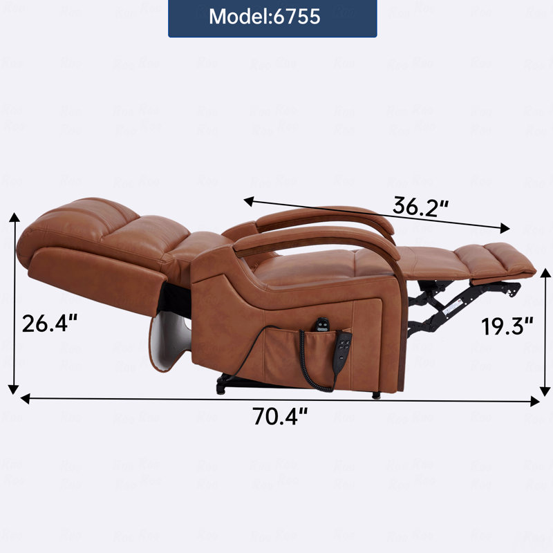 Fauteuil inclinable électrique Power Leatheraire, Orange