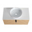 Meuble-lavabo de 36 po avec lavabo d'art supérieur en céramique et dalle de pierre artificielle, 2 portes à fermeture douce, fixation murale