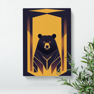 Art Deco Bear No.2 - Wrapped Canvas