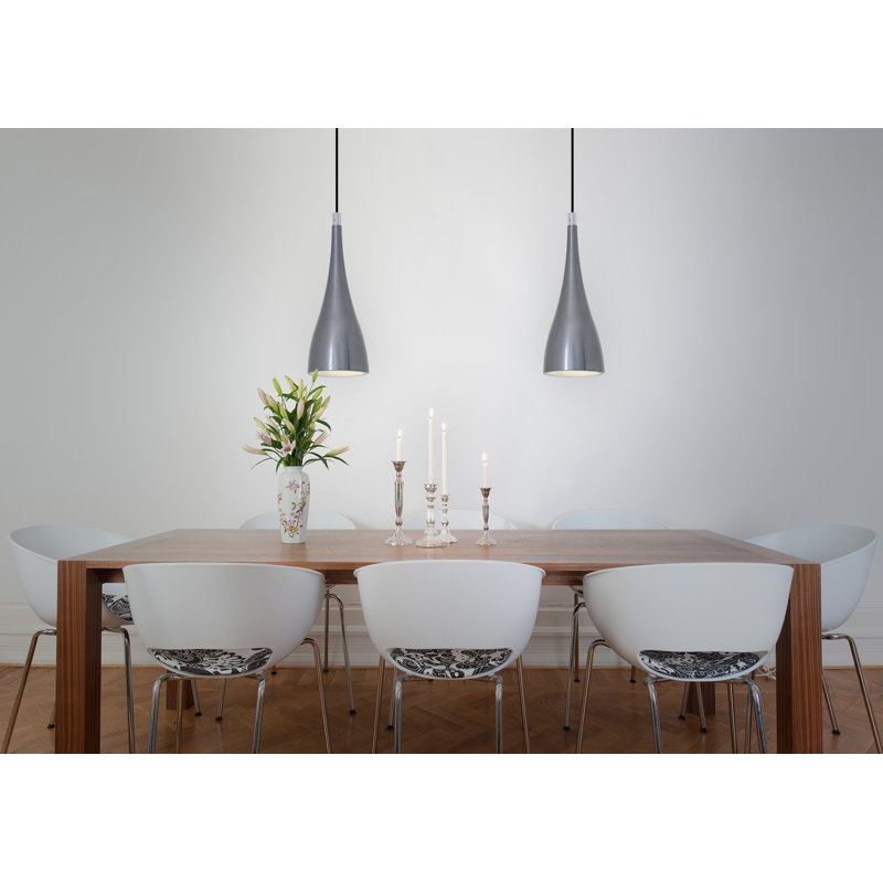 Lima 1 - Light LED Teardrop Pendant, Steel grey